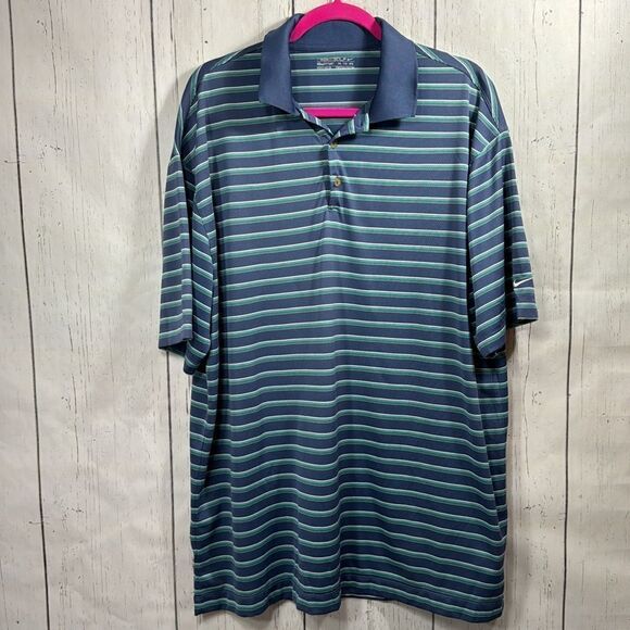 Nike Golf Mens Fit Dry Striped Short Sleeve Casual Summer Collared Polo Shirt - Picture 5 of 13